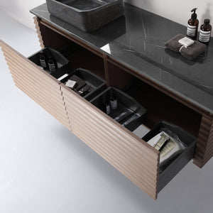 OCALA 60” CHESTNUT LEFT SINK BATHROOM VANITY