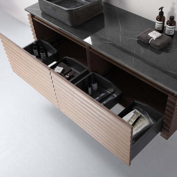 OCALA 60” CHESTNUT LEFT SINK BATHROOM VANITY