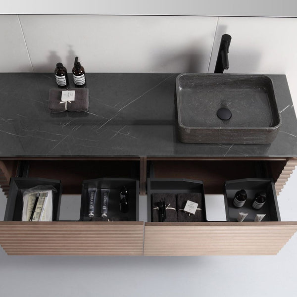 OCALA 60” CHESTNUT RIGHT SINK BATHROOM VANITY