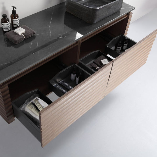 OCALA 60” CHESTNUT RIGHT SINK BATHROOM VANITY