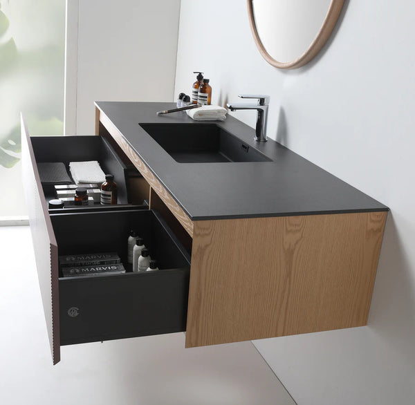 OSLO 60” CARAMEL/WHITEWASH BATHROOM VANITY