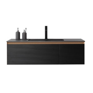 OSLO 48” MATTE BLACK/WHITEWASH BATHROOM VANITY