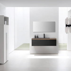 OSLO 48” MATTE BLACK/WHITEWASH BATHROOM VANITY