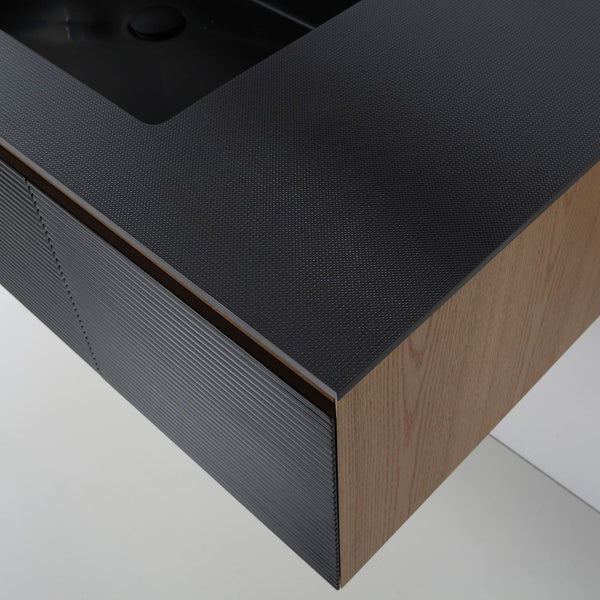 OSLO 48” MATTE BLACK/WHITEWASH BATHROOM VANITY