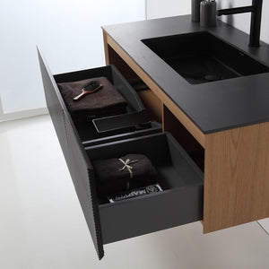 OSLO 48” MATTE BLACK/WHITEWASH BATHROOM VANITY