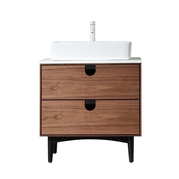 PORTREE 30” WALNUT BATHROOM VANITY