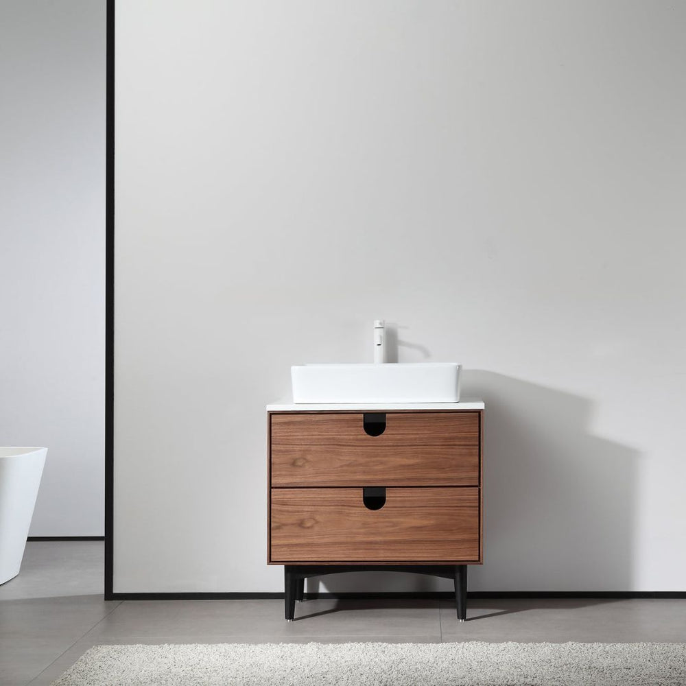 PORTREE 30” WALNUT BATHROOM VANITY