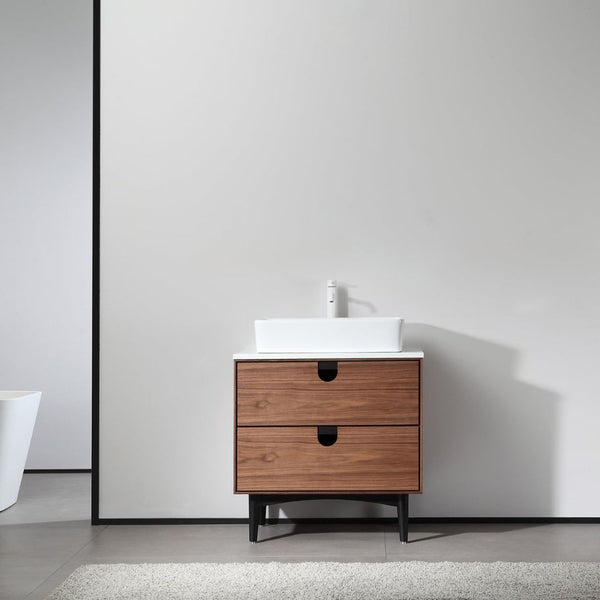 PORTREE 30” WALNUT BATHROOM VANITY