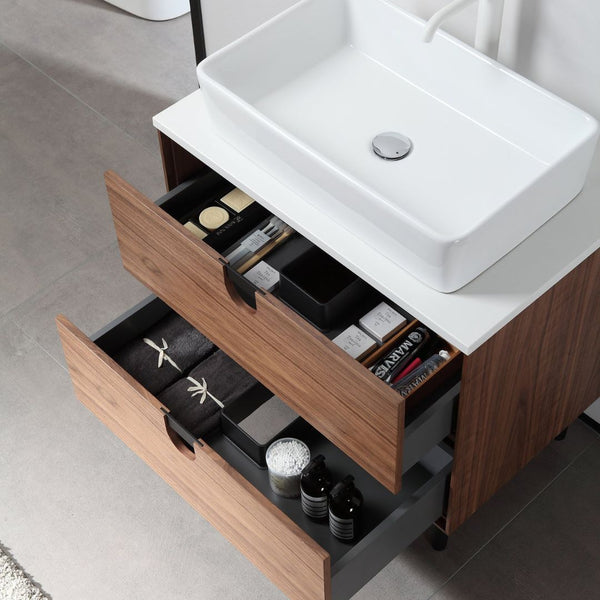PORTREE 30” WALNUT BATHROOM VANITY
