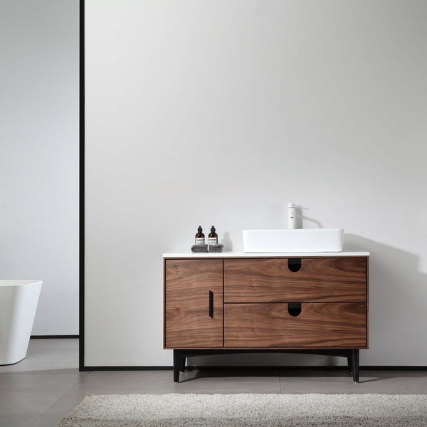 PORTREE 48” WALNUT BATHROOM VANITY