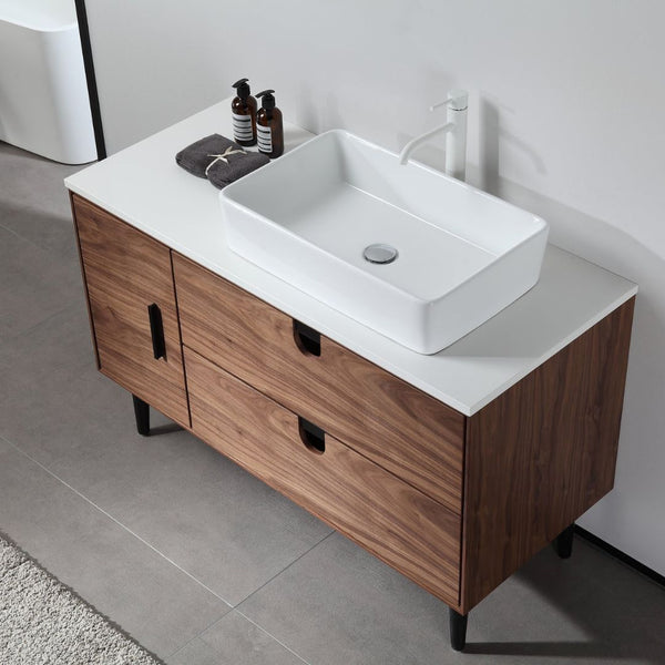 PORTREE 48” WALNUT BATHROOM VANITY