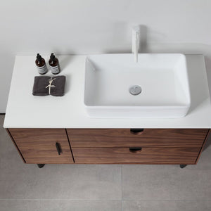 PORTREE 48” WALNUT BATHROOM VANITY