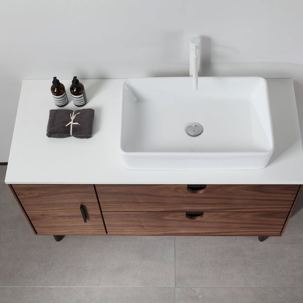 PORTREE 48” WALNUT BATHROOM VANITY