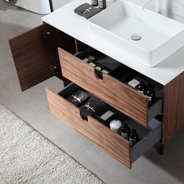 PORTREE 48” WALNUT BATHROOM VANITY