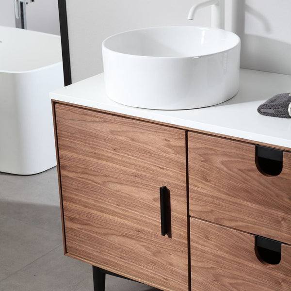 PORTREE 60” WALNUT BATHROOM VANITY