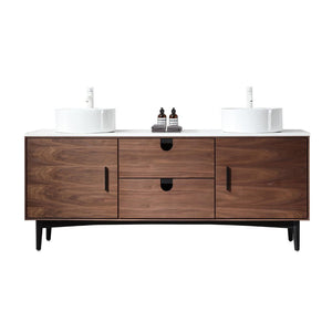 PORTREE 72” WALNUT BATHROOM VANITY