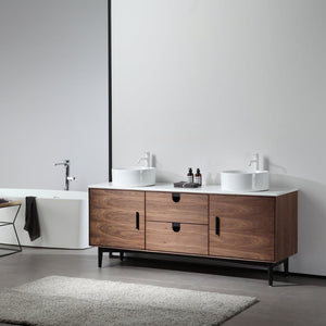 PORTREE 72” WALNUT BATHROOM VANITY