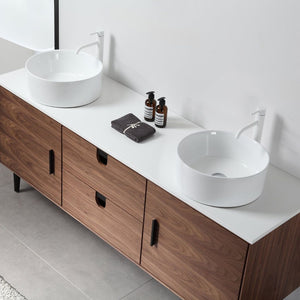 PORTREE 72” WALNUT BATHROOM VANITY