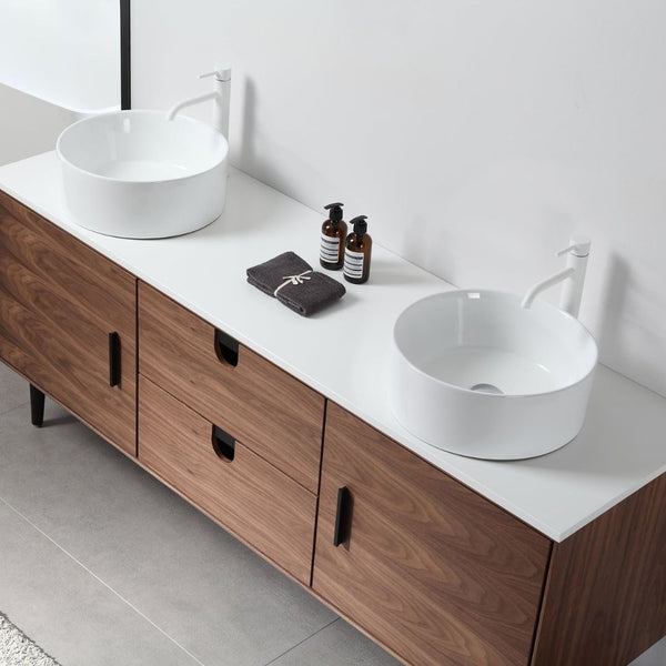 PORTREE 72” WALNUT BATHROOM VANITY