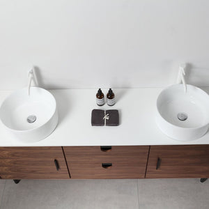 PORTREE 72” WALNUT BATHROOM VANITY