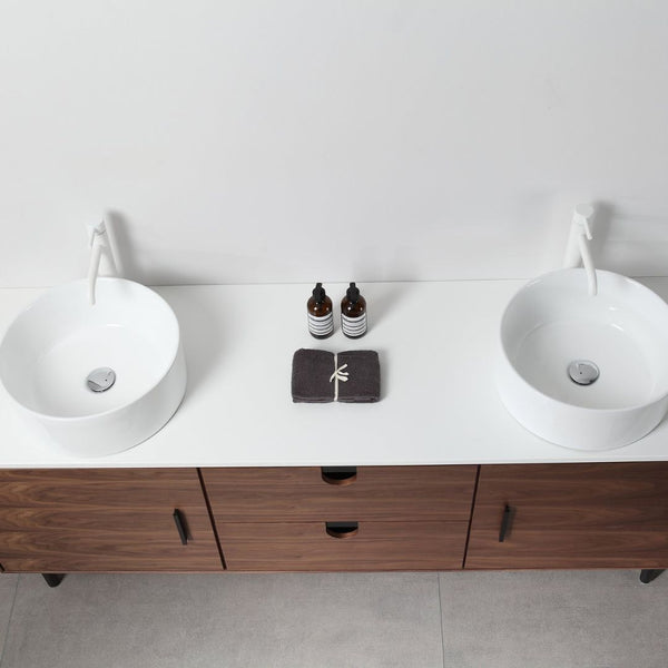 PORTREE 72” WALNUT BATHROOM VANITY