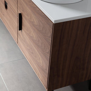 PORTREE 72” WALNUT BATHROOM VANITY