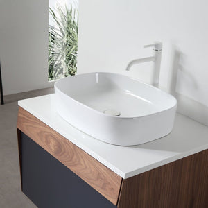 RONDA 30” DARK BLUE AND WALNUT BATHROOM VANITY