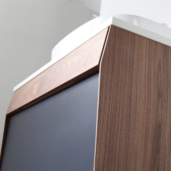 RONDA 30” DARK BLUE AND WALNUT BATHROOM VANITY