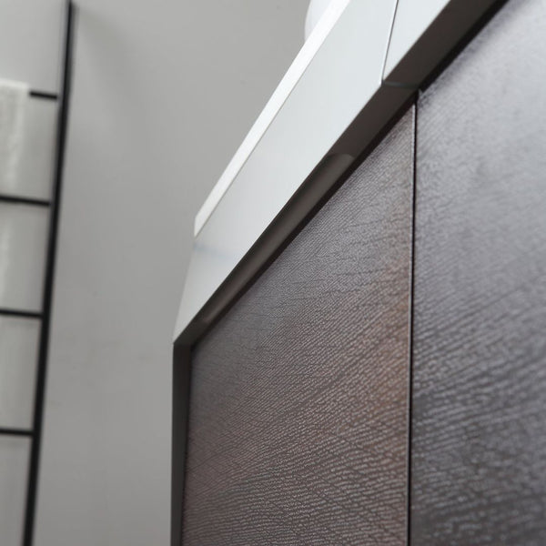 RONDA 55” SMOKE GRAY OAK WALL BATHROOM VANITY