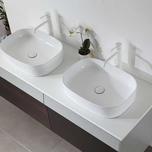 RONDA 55” SMOKE GRAY OAK WALL BATHROOM VANITY