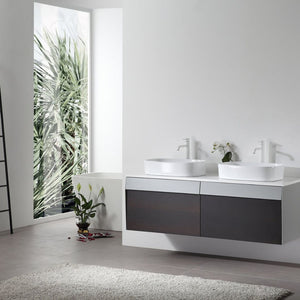 RONDA 55” SMOKE GRAY OAK WALL BATHROOM VANITY