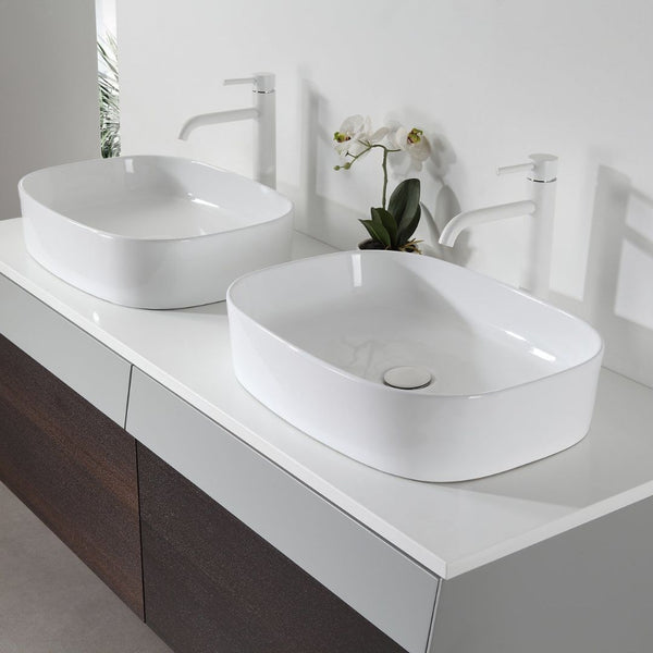 RONDA 55” SMOKE GRAY OAK WALL BATHROOM VANITY
