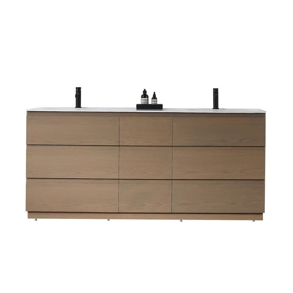 ROTHENBURG 72” GOLDEN OAK BATHROOM VANITY