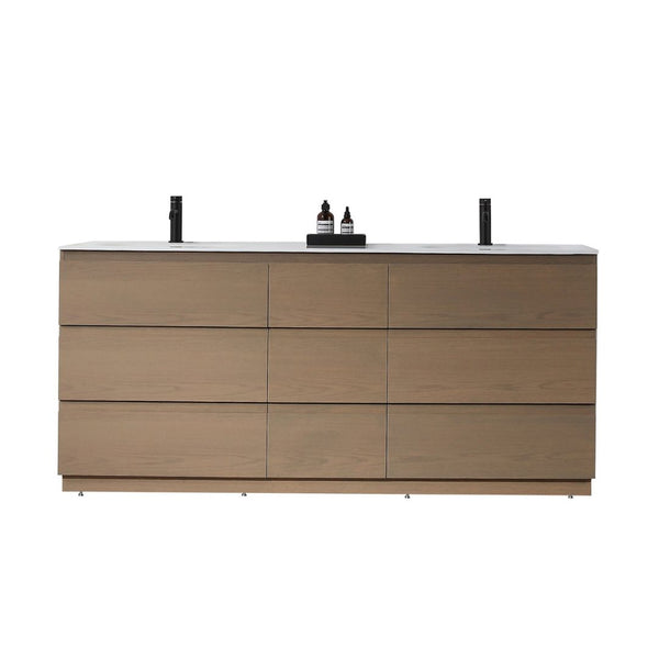 ROTHENBURG 72” GOLDEN OAK BATHROOM VANITY