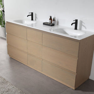 ROTHENBURG 72” GOLDEN OAK BATHROOM VANITY