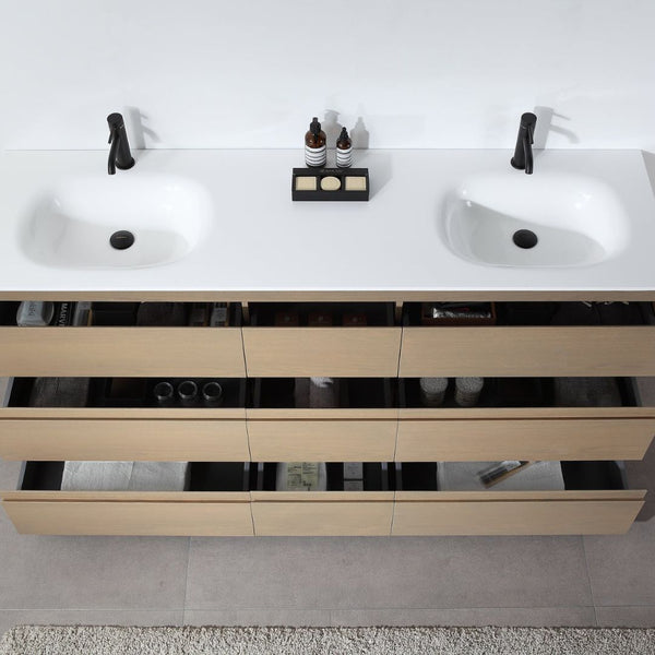 ROTHENBURG 72” GOLDEN OAK BATHROOM VANITY