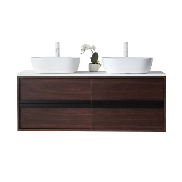 SINTRA 55” DARK WALNUT BATHROOM VANITY