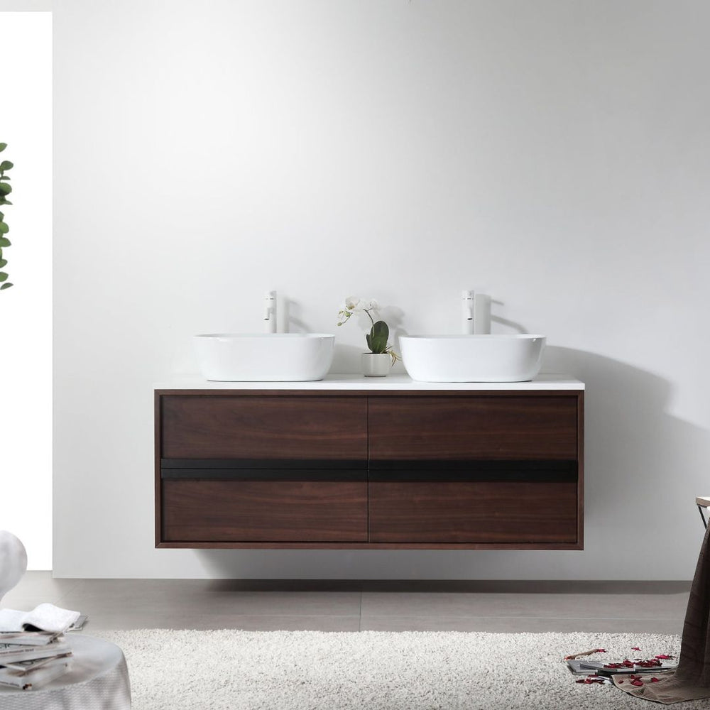 SINTRA 55” DARK WALNUT BATHROOM VANITY
