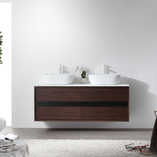 SINTRA 55” DARK WALNUT BATHROOM VANITY