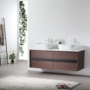 SINTRA 55” DARK WALNUT BATHROOM VANITY