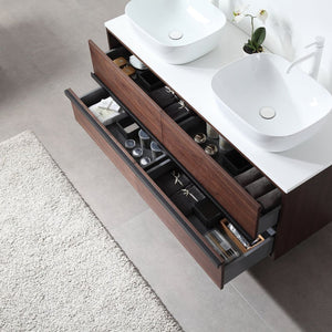 SINTRA 55” DARK WALNUT BATHROOM VANITY