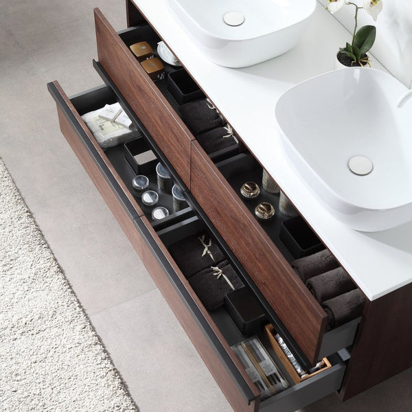 SINTRA 55” DARK WALNUT BATHROOM VANITY