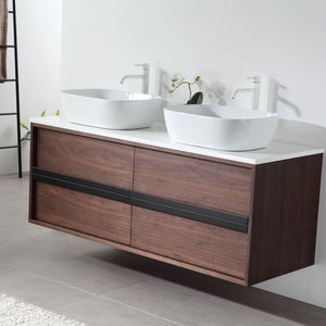 SINTRA 55” DARK WALNUT BATHROOM VANITY