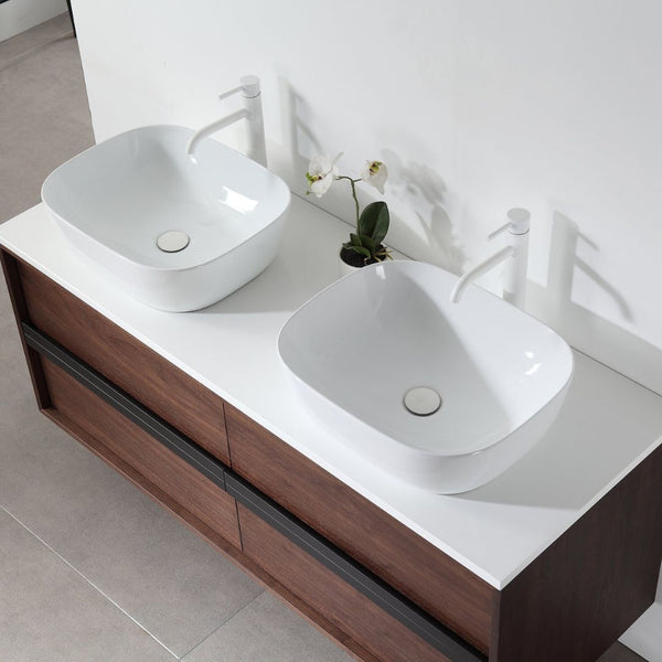 SINTRA 55” DARK WALNUT BATHROOM VANITY
