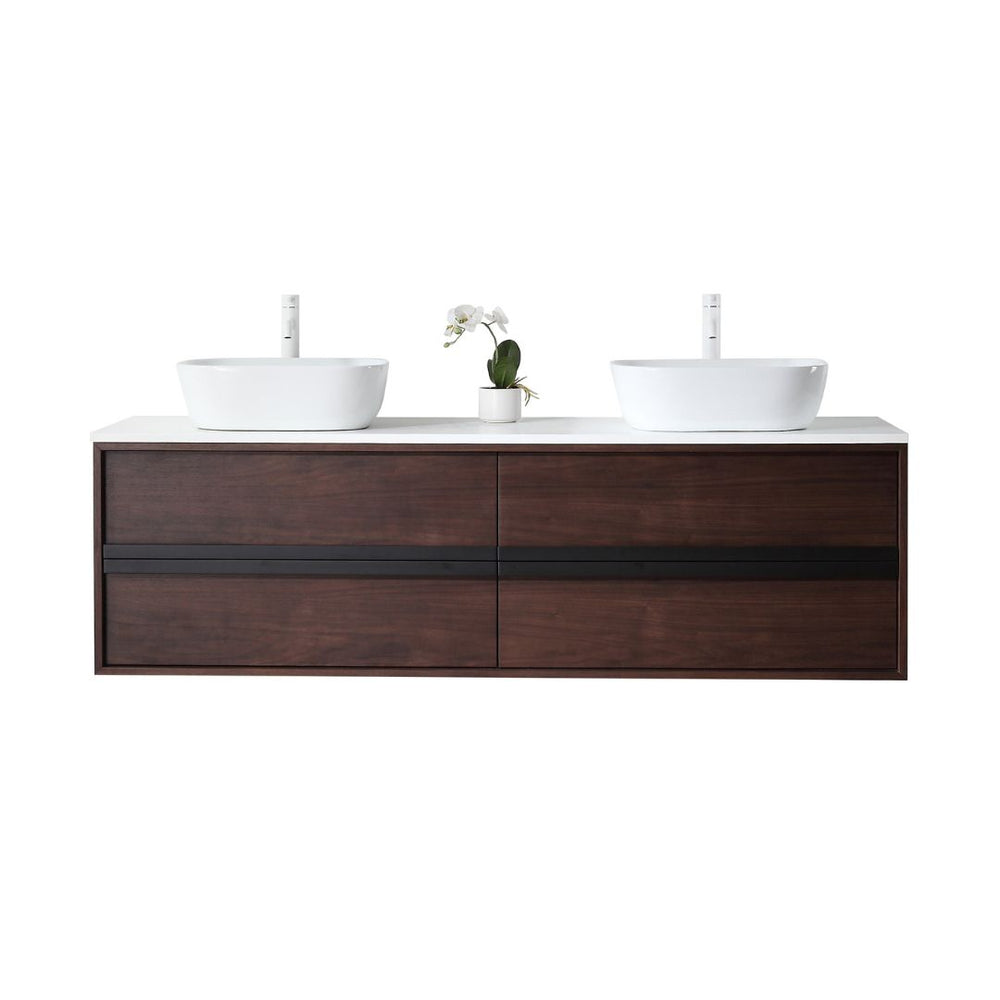 SINTRA 72” DARK WALNUT BATHROOM VANITY