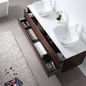 SINTRA 72” DARK WALNUT BATHROOM VANITY