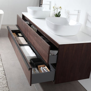 SINTRA 72” DARK WALNUT BATHROOM VANITY