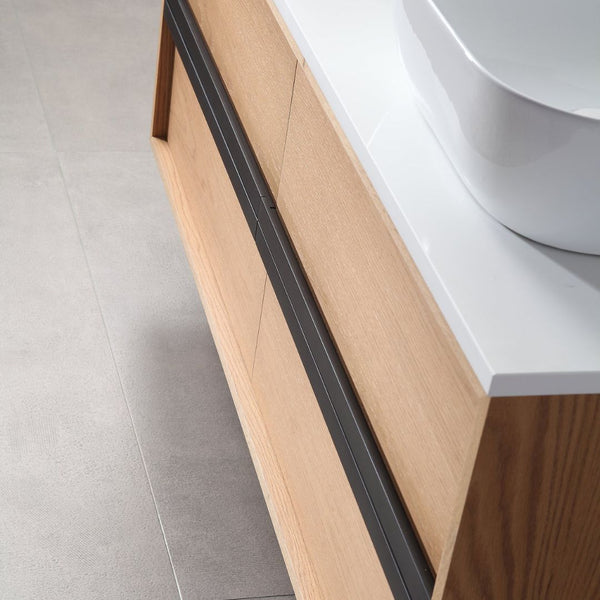 SINTRA 55” WHITEWASH OAK BATHROOM VANITY