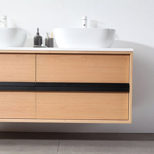 SINTRA 55” WHITEWASH OAK BATHROOM VANITY