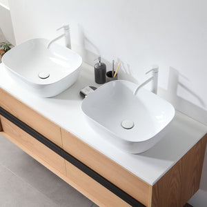 SINTRA 55” WHITEWASH OAK BATHROOM VANITY
